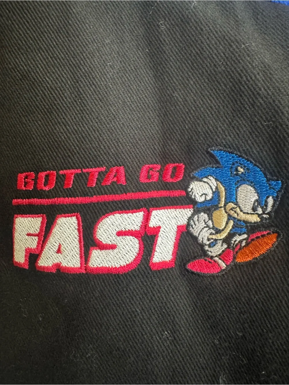 Sonic the Hedgehog BoxLunch Racing Jacket Checkered Gotta Go Fast S/M